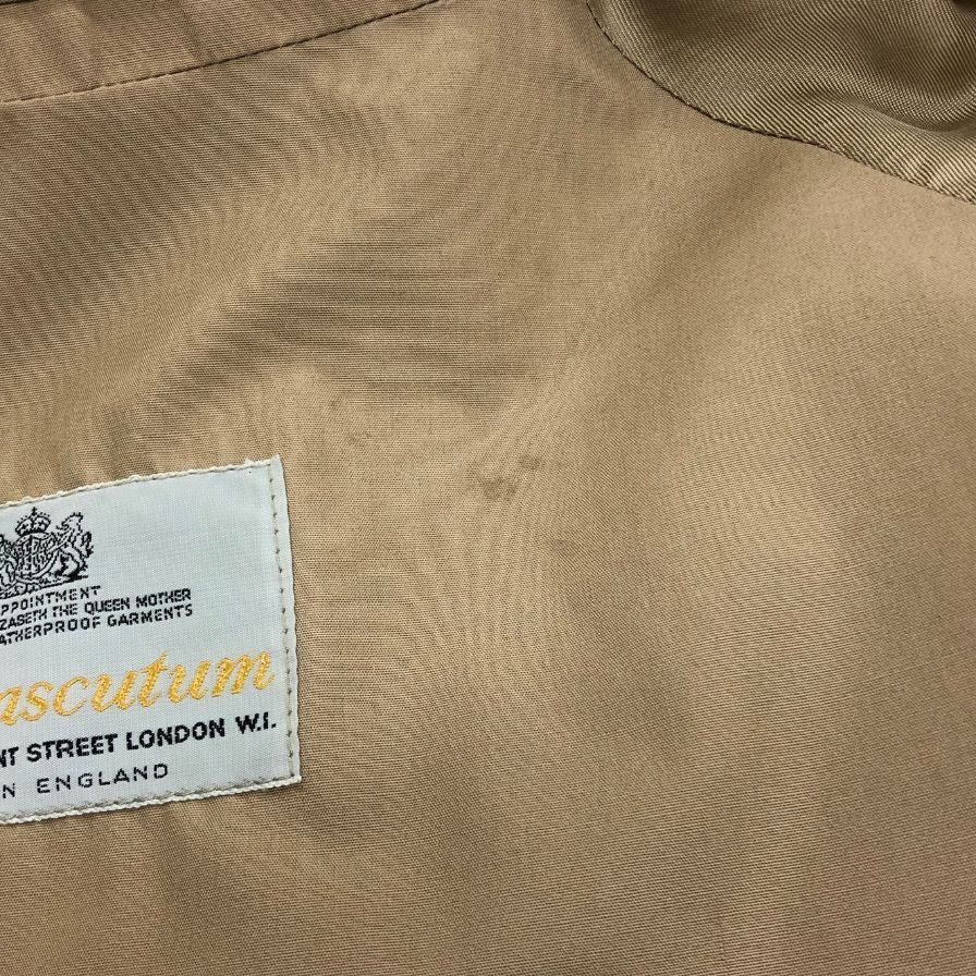 美品◆アクアスキュータム バルカラーコート 70S アクア5 ヴィンテージ イングランド製 ベージュメンズ サイズ36 Aquascutum 【AFB1】