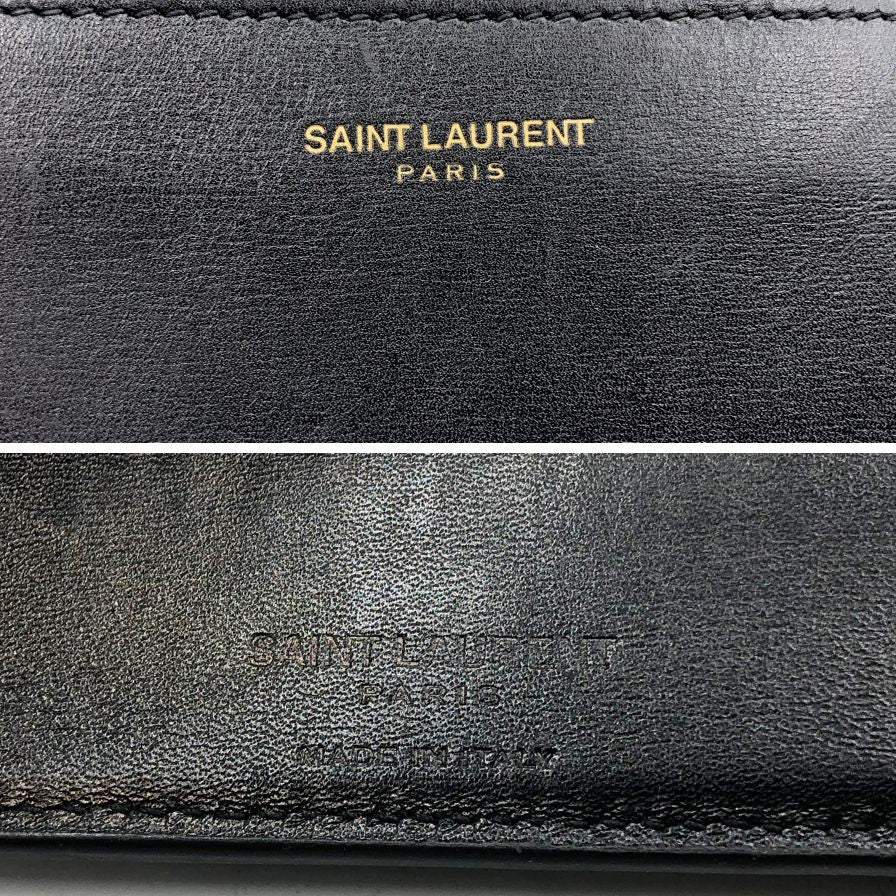 サンローランパリ 二つ折り財布 レザー ブラックSAINT LAURENT PARIS【AFI10】