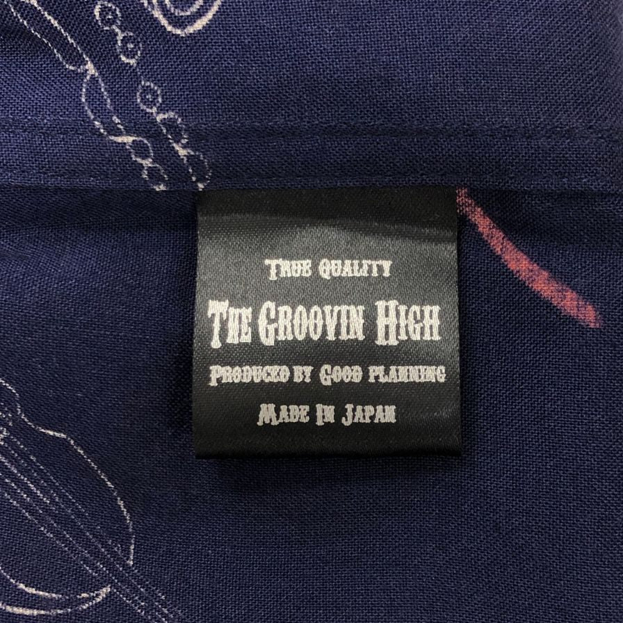 美品◆グルービンハイ 開襟シャツ 1950S 長袖 総柄 メンズ サイズM THE GROOVIN HIGH 【AFB5】