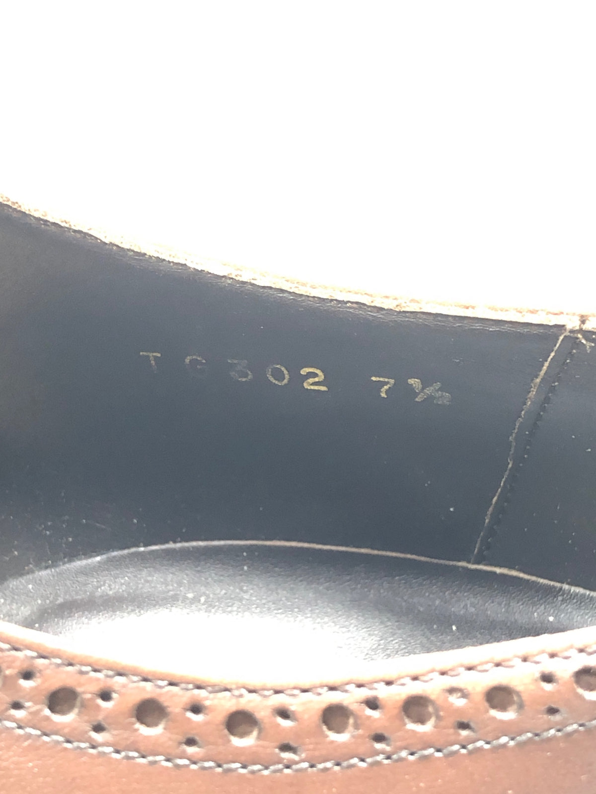 鞆ゑ ともえ 墨 TG302 セミブローグ カーフ ブラウン サイズ7.5 約25.5cm【YB4】