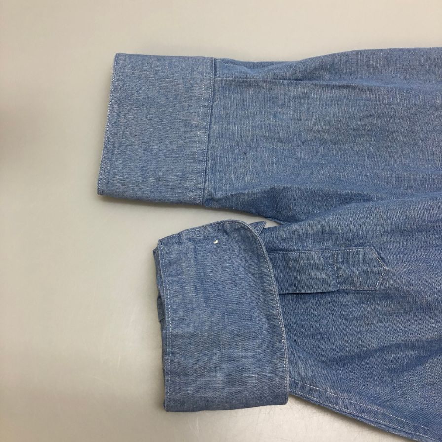 新品同様◆ビゾウン シャンブレーシャツ  26SS コットン リネン ブルー  メンズ サイズ4 BISOWN 【AFB36】