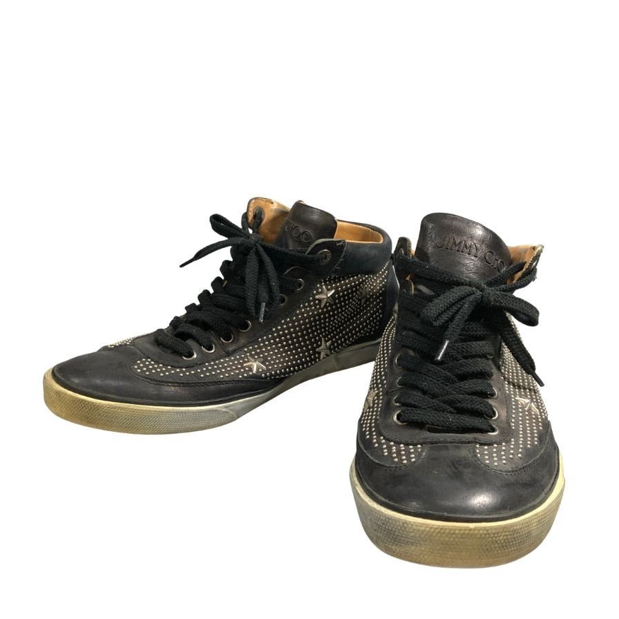 ジミー チュウ ハイカット スター スニーカーメンズ サイズ 43 ブラック  jimmy choo 約28.0cm【AFC47】