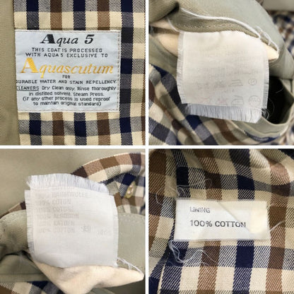 中古◆アクアスキュータム トレンチコート 70S アクア5 イングランド製 カーキ メンズ サイズ表記なし Aquascutum 【AFA11】