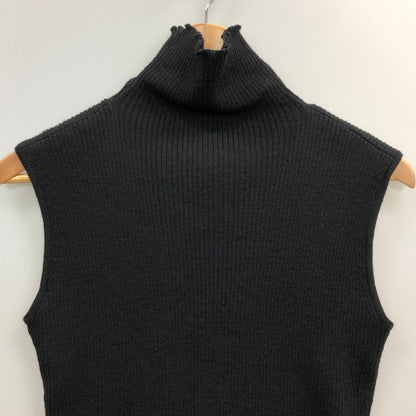 美品◆フォクシー セットアップ カーディガン&ノースリーブ タートルネック ニットカットソー ストレッチ ウール100% 42サイズ ブラック 14597-AKF0108 FOXEY 【AFB33】