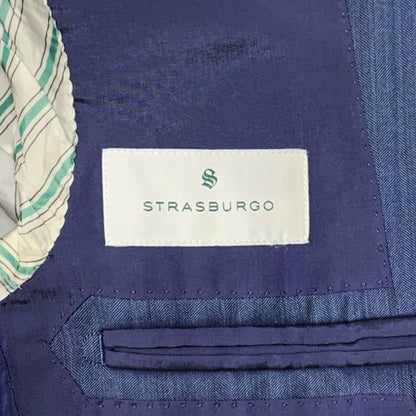 ストラスブル スーツ セットアップ ウール 55062 ブルー サイズ42 メンズ STRASBURGO【AFB38】