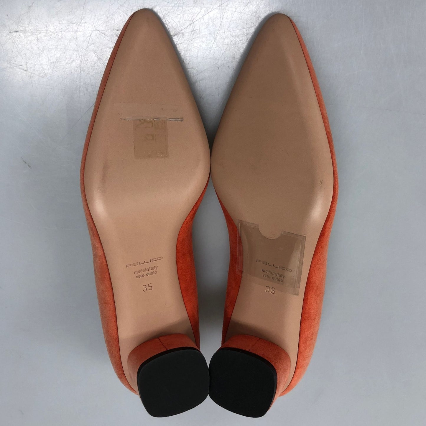 ペリーコ パンプス スエード オレンジ系 35 PELLICO 約22.0cm【AFD7】