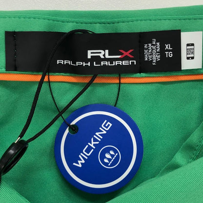 新品同様◆アールエルエックス ラルフローレン ポロシャツ 半袖 メンズ グリーン系 サイズXL RLX RALPH LAUREN 【AFB43】