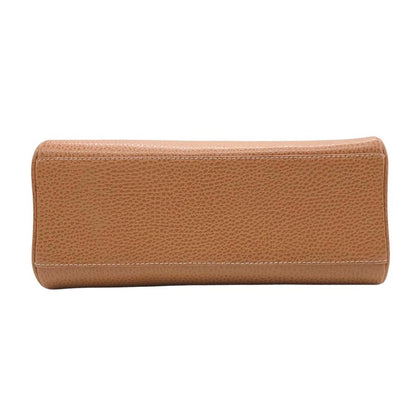 ローマ イタリー レディース レザーハンドバッグ ケリー風 ブラウン ROMA ITALY【AFE8】