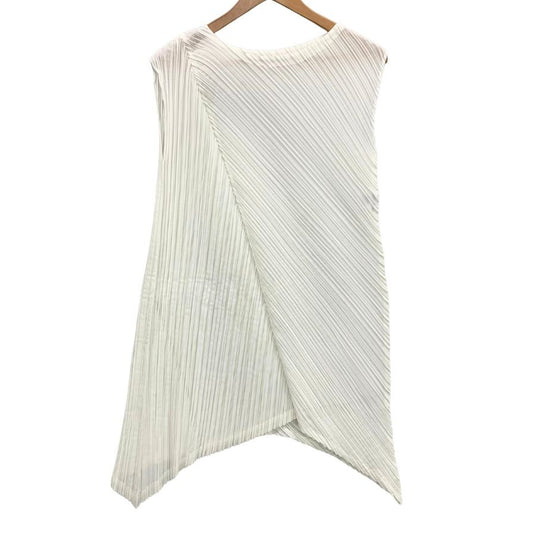 極美品◆プリーツプリーズ イッセイミヤケ アシンメトリー ワンピース  PP01-JT742 レディース サイズ3 ホワイト PLEATS PLEASE ISSEY MIYAKE MADE IN JAPAN 【AFB21】