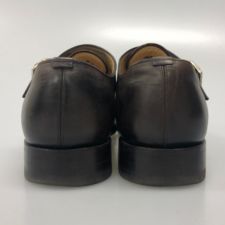 バリー ダブルモンクシューズ SCARDINO グッドイヤー製法 ダークブラウン メンズ サイズUS7 BALLY 約25.0cm【AFC36】