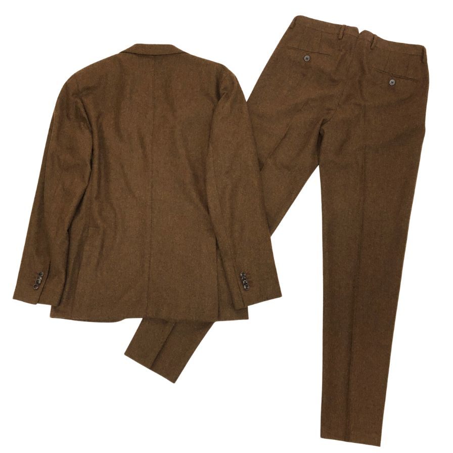 ボリオリ セットアップ ウール スーツ 上下 テーラードジャケット スラックス ウール 46 ブラウン BOGLIOLI K JACKET【AFA22】