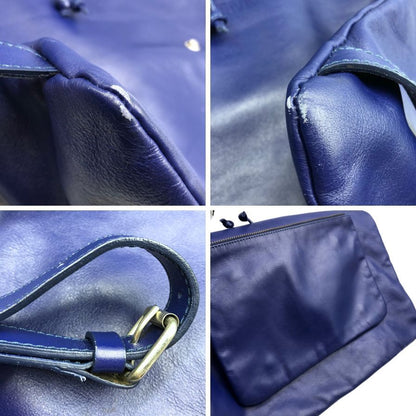 エムエムシックス マルタンマルジェラ レザー ナップサック S41WA0003 ネイビー 牛革 巾着 バッグ MM6 Maison Margiela【AFE6】