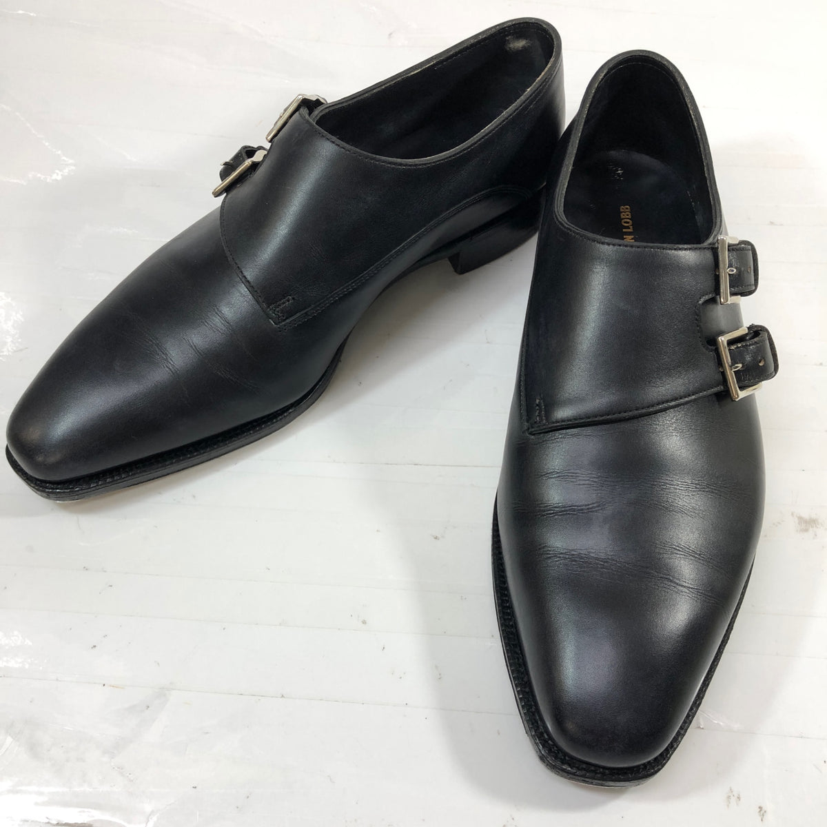 ジョンロブ レザーシューズ チャペル カーフ ダブルモンク 8000ラスト サイズ6.5E メンズ ブラック JOHN LOBB CHAPEL ビジネスシューズ 約25.0cm【LA】【中古】