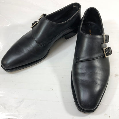 ジョンロブ レザーシューズ チャペル カーフ ダブルモンク 8000ラスト サイズ6.5E メンズ ブラック JOHN LOBB CHAPEL ビジネスシューズ 約25.0cm【LA】【中古】