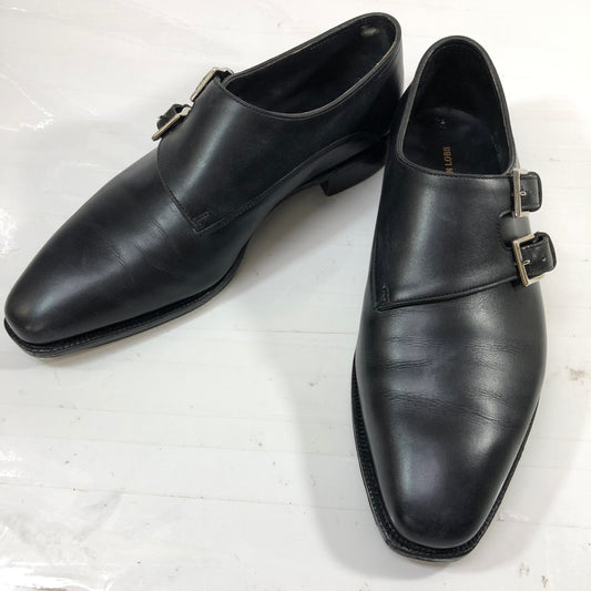 ジョンロブ レザーシューズ チャペル カーフ ダブルモンク 8000ラスト サイズ6.5E メンズ ブラック JOHN LOBB CHAPEL ビジネスシューズ 約25.0cm【LA】【中古】
