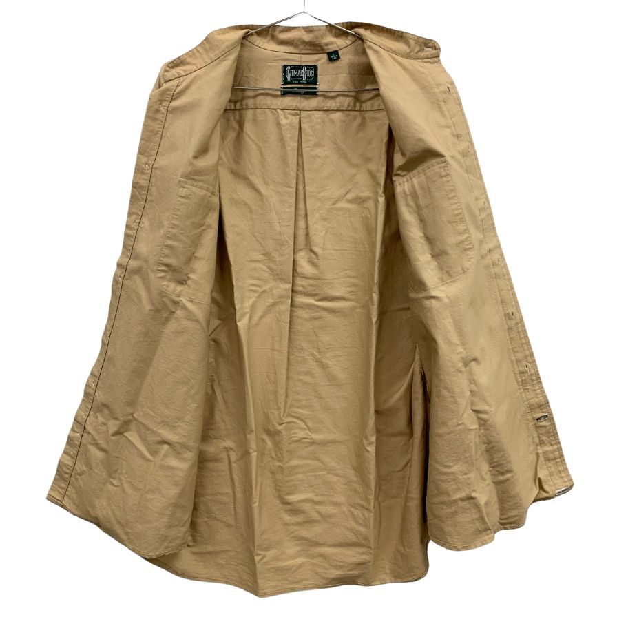 ギットマン ヴィンテージ バンドカラーシャツ アメリカ製 コットン メンズ ベージュ サイズL GITMAN VINTAGE【LA】