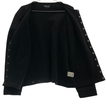美品◆アニエスベー ジャケット ET84M001 ブルゾン ボタン 裏起毛 メンズ ブラック サイズ3  agnès b 【AFB39】