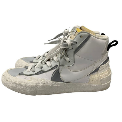 美品◆ナイキ×サカイ スニーカー ブレーザーミッド ホワイト×ウルフグレー BV0072-100 メンズ サイズ28.5 NIKE SACAI BLAZER MID【AFD9】