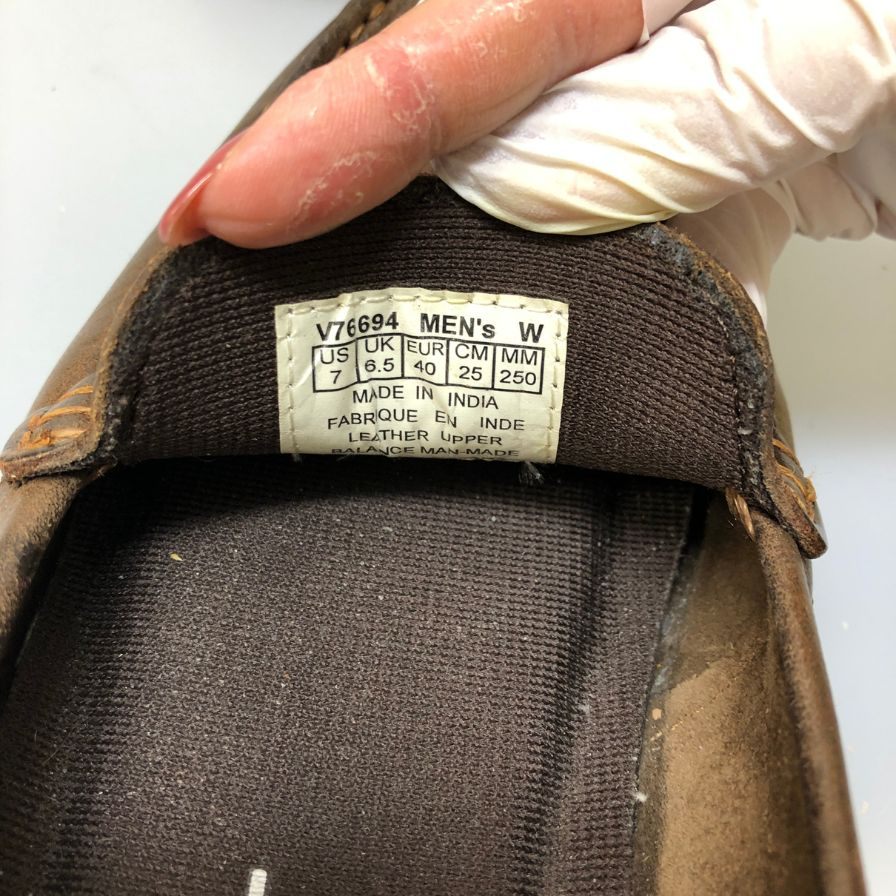 ロックポート ローファー V76694 Uチップ グレインレザー メンズ サイズ25 ブラウン Rockport 約25.0cm【AFC41】