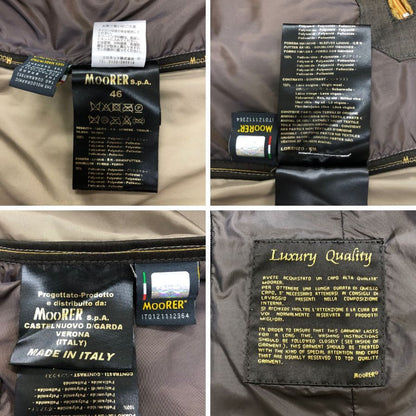 極美品◆ムーレー ジャケット LORENZO ポリエステル ジップ ボタン メンズ ベージュ サイズ46 MOORER 【AFB37】