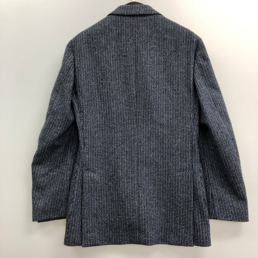 美品◆ラルディーニ ジャケット 3-B シングル ニット調  メンズ  ブルー系 サイズ 42 LARDINI 【AFA22】
