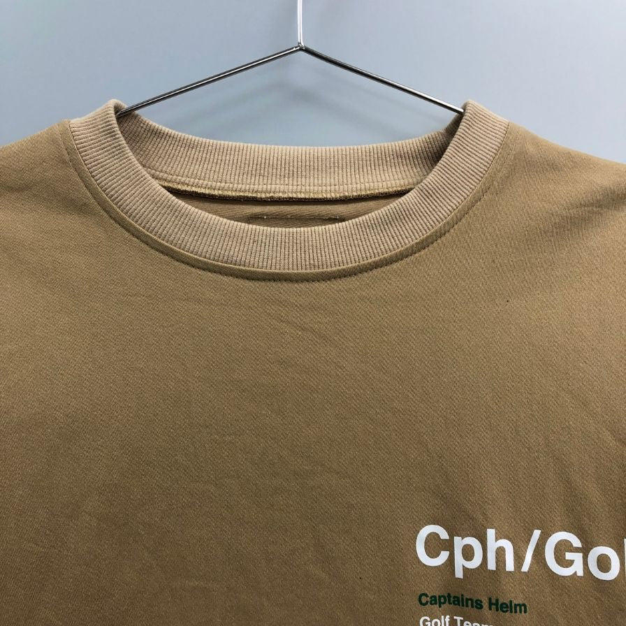 美品◆キャプテンズヘルムゴルフ 長袖Tシャツ ドローストリング ベージュ サイズM メンズ Cph/Golf 【AFB9】