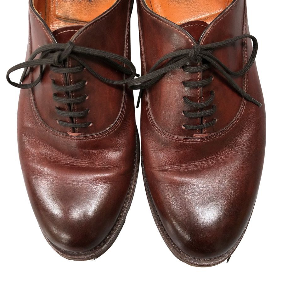 サントーニ レザーシューズ プレーントゥ カーフ サイズ6 ボルドー メンズ SANTONI 約24.5cm【AFC6】