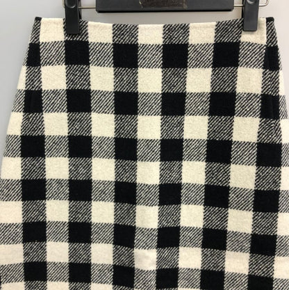 ドゥロワー 23AW ケヌキスカート ブロックチェック バッファロー 6524-299-1761 ホワイト ブラック サイズ36 Drawer【AFB41】