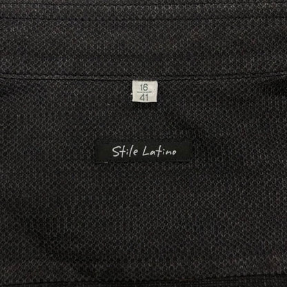 美品◆スティレラティーノ ドレスシャツ コットン ブラック メンズ サイズ50相当  Stile Latino 【AFB6】