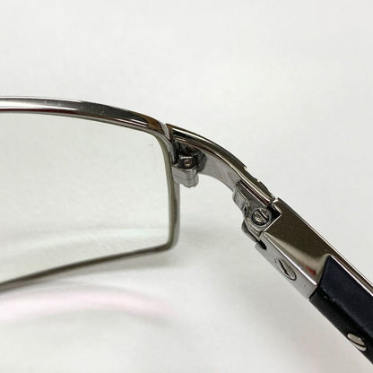 カルティエ メガネ スチール スクエアフレーム 59□18 度付き ユニセックス シルバー×ブラック Cartier【AFI4】