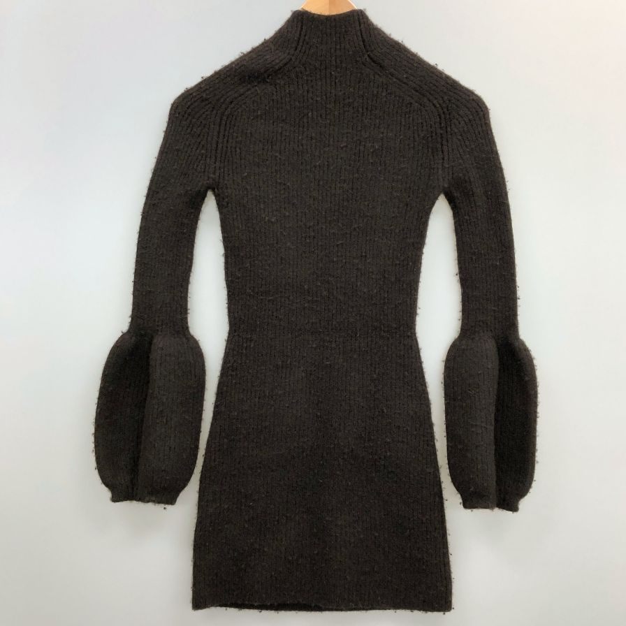 中古■アレキサンダーワン ワンピース 22FW ウール カシミア ニット 長袖 変形 ロング丈 ブラウン レディース サイズXS Alexander Wang 【AFB6】