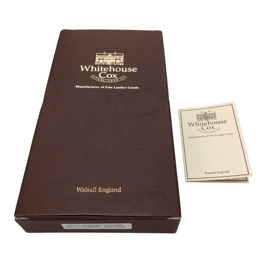 ホワイトハウスコックス ロングウォレット ラウンドジップ レザー 長財布 S2622 ネイビー レッド Whitehouse Cox【AFI19】
