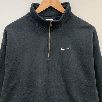 中古◆ナイキ スウェット ハーフジップ ソロ スウッシュ ブラック メンズ サイズS DQ5210-010 NIKE 【AFB42】