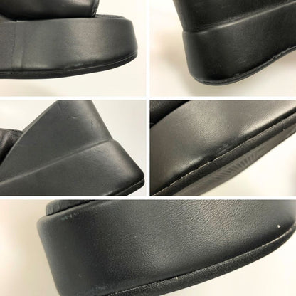 ラボラツィオーネアルティッジャーナ 厚底サンダル レザー ブラック レディース サイズ36 lavorazione artigiana 約22.5cm【AFC4】