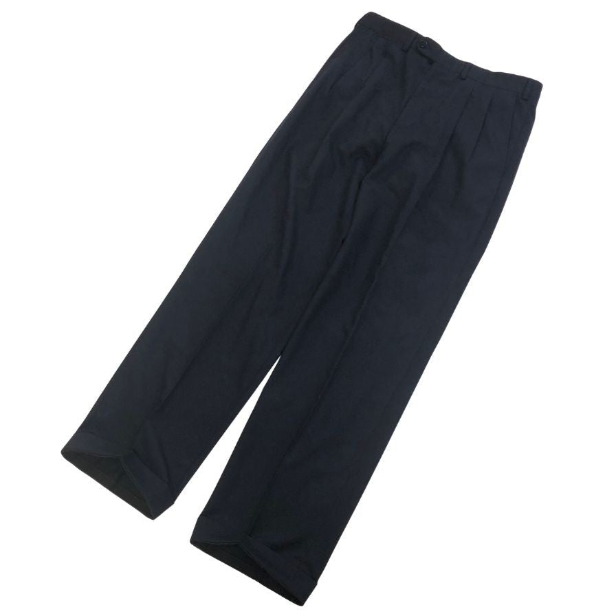 エルメネジルド ゼニア 100％ウール スラックス ネイビー サイズ 48 Ermenegildo Zegna 【AFB15】