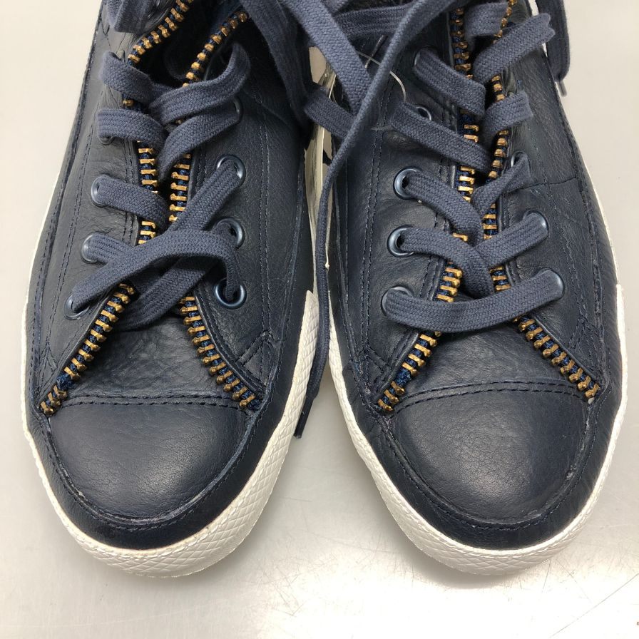 コンバース ショット スニーカー ハイカット レザー 29.5cm ネイビー メンズ CONVERSE×Shott 約29.5cm【AFC35】