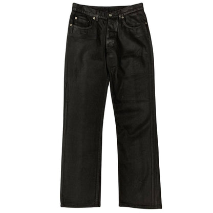 ヘルムートラング 本人期 コーテッド ブラック デニム ブーツカット 裾上げ済 レディース サイズ27 ブラック Helmut Lang 【AFB2】