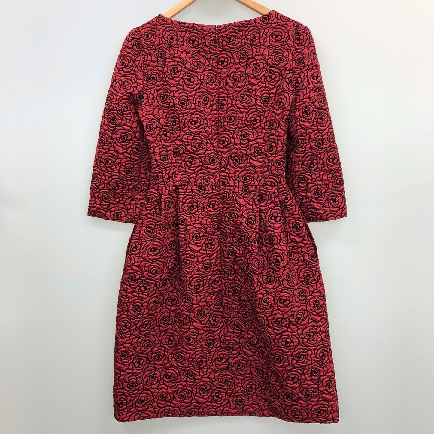 中古◆エムズ グレイシー ローズ ドレス レッド サイズ38 レディース ワンピース 薔薇柄 M'S GRACY 【AFB9】