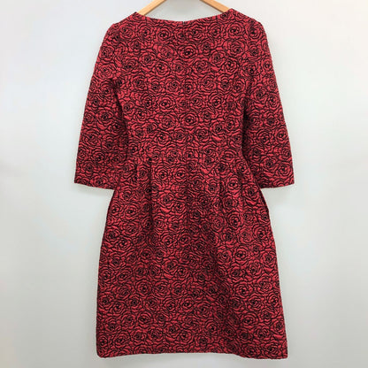 中古◆エムズ グレイシー ローズ ドレス レッド サイズ38 レディース ワンピース 薔薇柄 M'S GRACY 【AFB9】