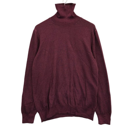 美品◆グランサッソ ニット セーター タートルネック ウール カシミヤ混 メンズ ボルドー系 サイズ52 Gran Sasso 【AFB15】