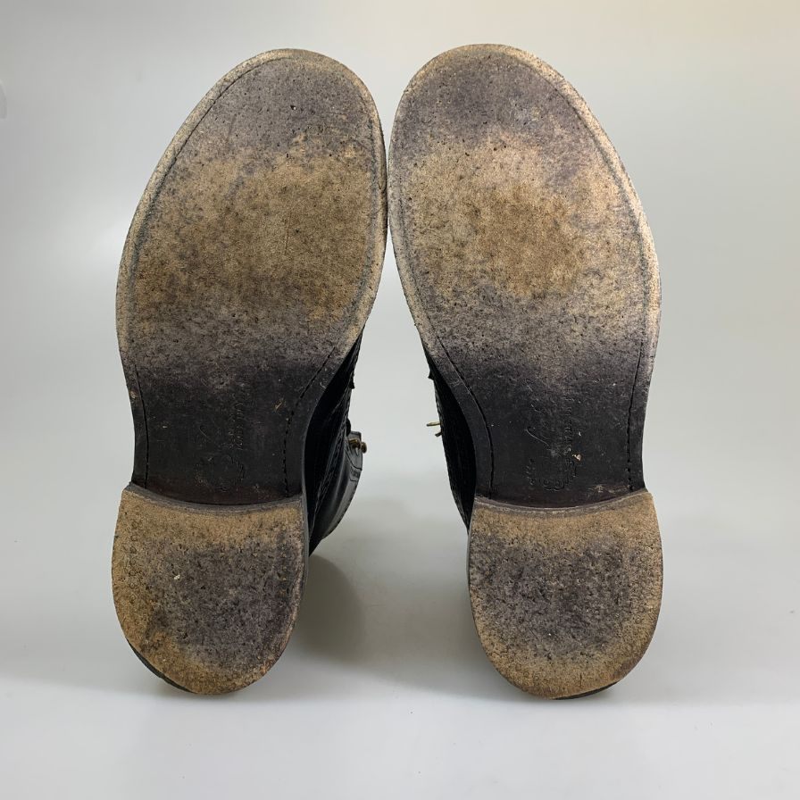フットザコーチャー ブーツ レザー ブローグ モカシン ブラック サイズ8 メンズ foot the coacher 約26.0cm【PTM2】