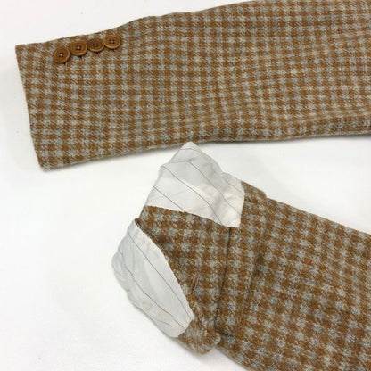 美品◆サルトリアカスタンジア ジャケット ウール チェック ライトブラウン サイズ46 Sartoria Castangia 【AFA16】