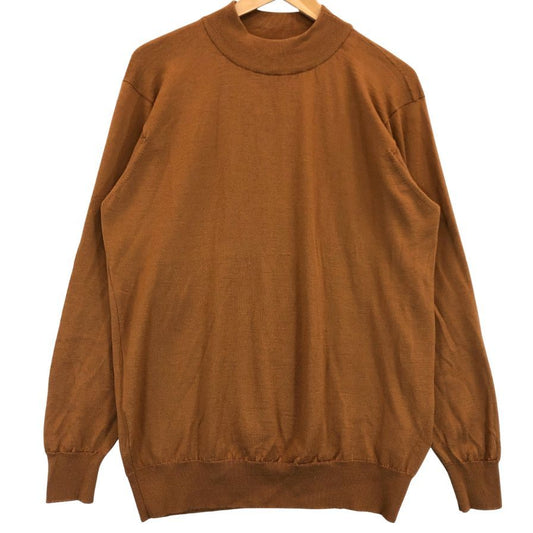美品◆ジョンスメドレー ニットセーター 長袖 モックネック ウール ブラウン サイズM JOHN SMEDLEY 【AFB4】