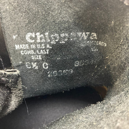チペワ ブーツ レザー レースアップ サイズUS6.5 ブラック CHIPPEWA 約24.5cm【AFC42】