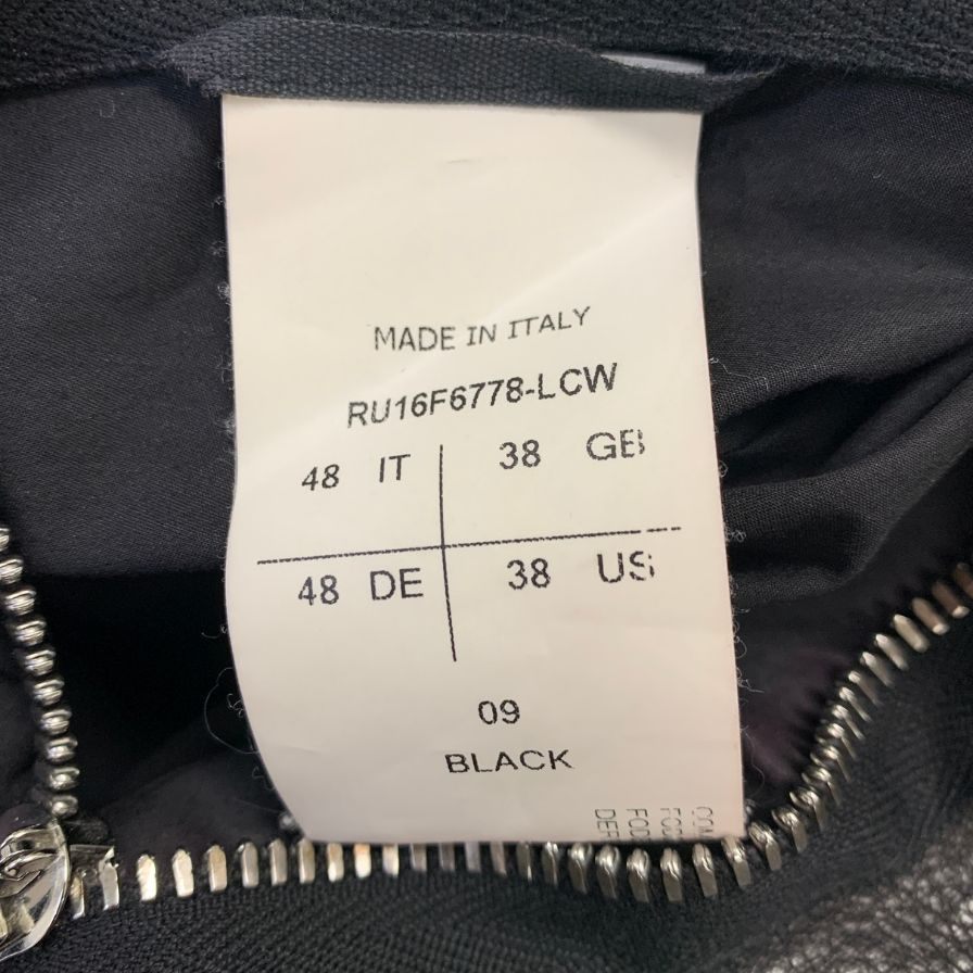 美品◆リックオウエンス レザージャケット シングルライダース 本革 RU16F6778 ブラック メンズ サイズ48 Rick Owens 【AFG1】