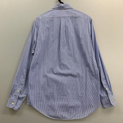 美品◆ラルフローレン シャツ ストライプ ロゴ刺繍 コットン ブルー系 メンズ サイズSP RALPH LAUREN 【AFB11】