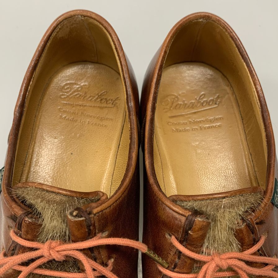 パラブーツ チロリアンシューズ ミカエル ファー コンビ マロン サイズ40 Paraboot ビジネスシューズ 約25.5cm【LA】【中古】