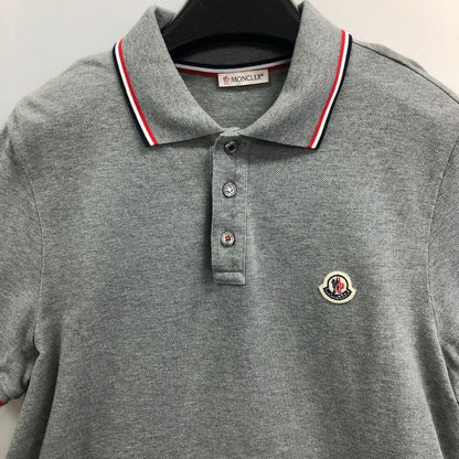 美品◆モンクレール ポロシャツ MAGLIA POLO MANICA CORTA グレー系 メンズ サイズM MONCLER 【AFB36】