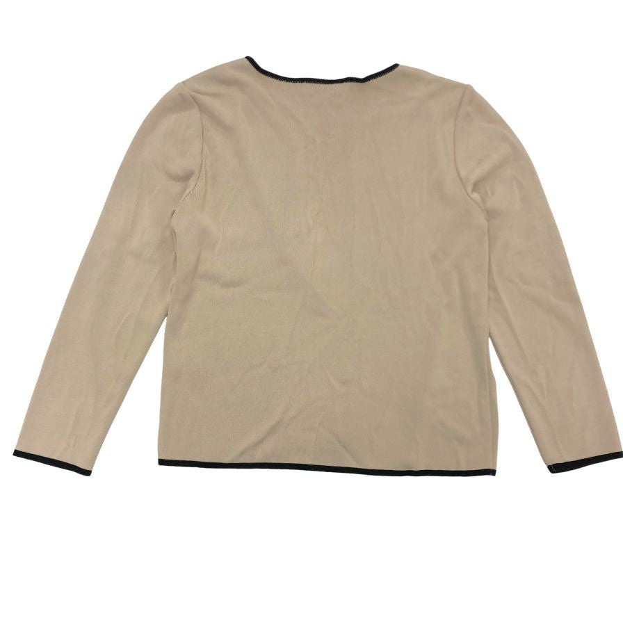 美品◆フォクシー ブティック カーディガン アンサンブル ボタンレス 羽織り 13290 ベージュ レディース サイズ40 FOXEY BOUTIQUE 【AFB4】