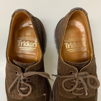 トリッカーズ レザーシューズ M5095 ウィングチップ スエード ダークブラウン サイズUK7.5 Tricker`s 約26.0cm【AFD4】